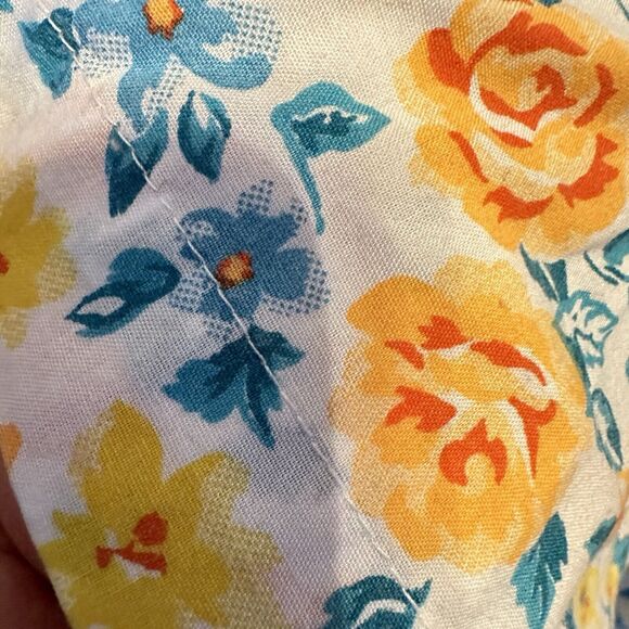 Vintage Pearl River Clothing Co  Womens L Floral Blouse Top Orange C13 - Picture 7 of 9